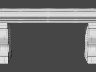 Stone Bench Low-poly 3D model