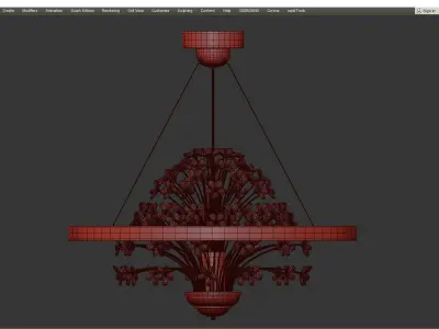 Cassia chandelier Low-poly 3D model