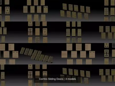 Combo Sliding Doors 3D Model Pack