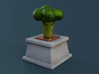 Broccoli Monument Low-poly 3D model