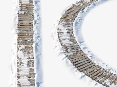 Ultra realistic Snow roads HQ 3D Model Pack