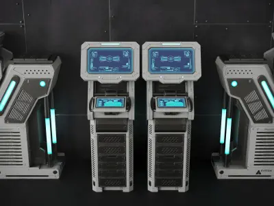 Sci Fi Terminal v1 Low-poly 3D model