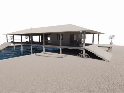 Casa Scene-villa-modern house 3D model