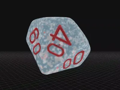 D100 Dice Low-poly 3D model
