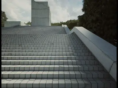 Tadao Museum Stairs form Third  Seventh Shortfilm 3D Scene 3D model