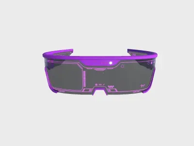 SciFi Glasses Visor 05 Purple - Character Design Fashion Low-poly 3D model