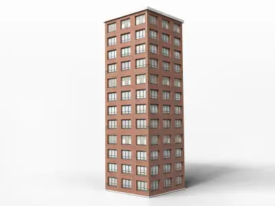 12 Floor City Building Photorealistic Asset -  Edificio y Ciudad Low-poly 3D model