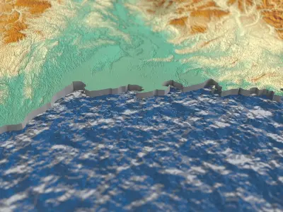 3d map France with relief 5k 3D model