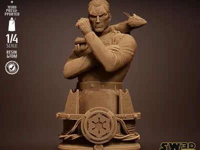 STAR WARS Admiral Thrawn Bust Tested for 3D printing 3D print model