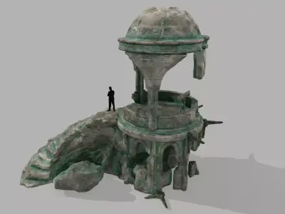 old temple Low-poly 3D model