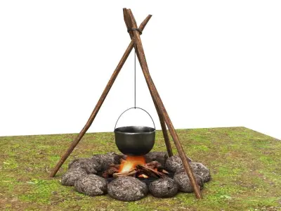 Bonfire Campfire 3D model