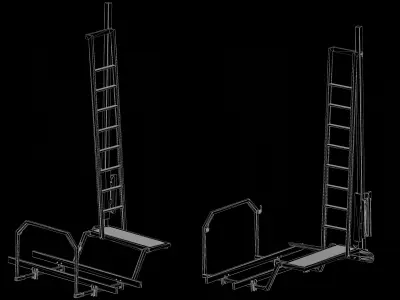 Sci-Fi Futuristic Ladder  3D Model Low-poly 3D model