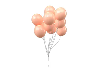 Bunch of Balloons v1 008 Low-poly 3D model