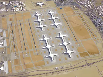 Dubai - Al Maktoum International Airport - DWC Low-poly 3D model