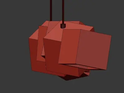 blockchain modern pendant light with cubes hanging from it 3D model