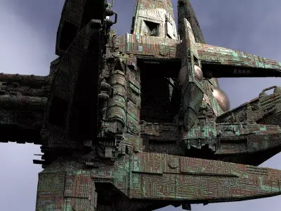 Wraith Alien Architecture Kit bash Extended  3D model