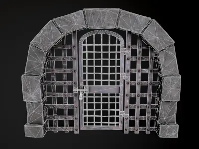 Dungeon Cell Door Gate Low-poly 3D model