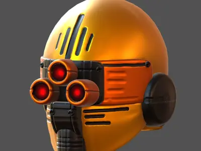 Gas mask helmet 3d model scifi Low-poly  Low-poly 3D model 381