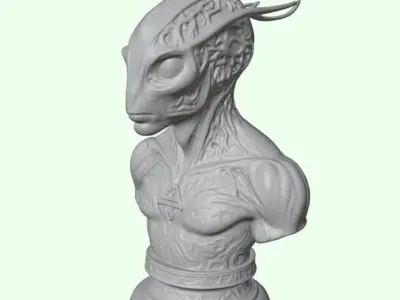 Azure Veyran Mystical Alien Bust 3D print model