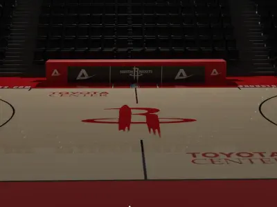Basketball Stadium With Houston Rockets Texture Free low-poly 3D model