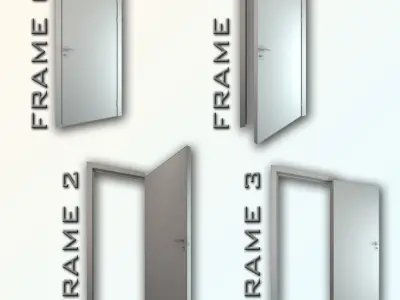 Mirrored door 03 Low-poly 3D model