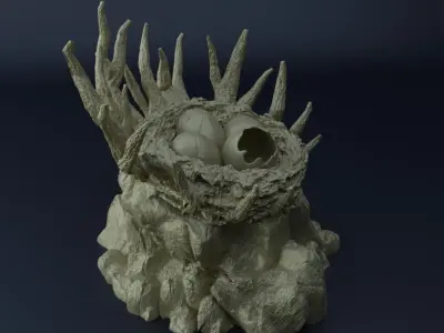 Griffon Nest Tabletop Terrain 28 MM 3D print model