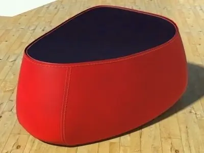 Fjord medium pouf stone red black 3D model