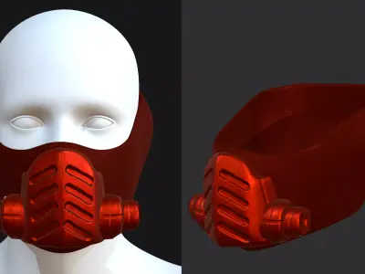 Gas mask helmet 3d model scifi Low-poly  Low-poly 3D model