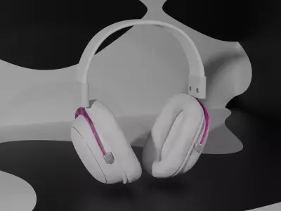 Cute Headphones Low-poly 3D model