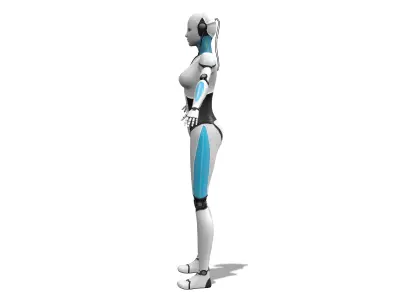 Android Robot Character  Low-poly 3D model