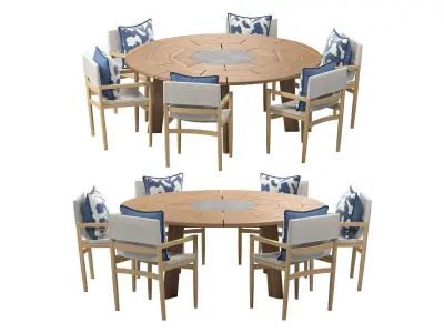 Brick Outdoor dining set 3D model