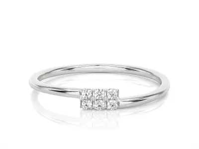 Light Minimalist Diamond Ring 3D print model