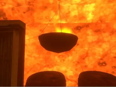 Hanging Torch Lowpoly Low-poly 3D model