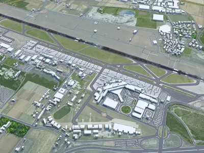 Bologna Guglielmo Marconi Airport 10km Low-poly 3D model
