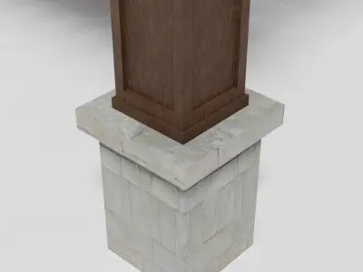 Wooden Garden Pergola 1 Low-poly 3D model