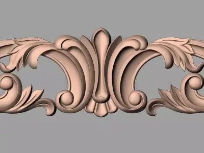 Door flower 3D relief STL Model for CNC woodworking carving E261 3D model