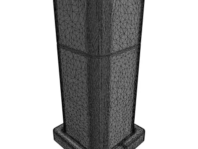 Aged Industrial Street Bollard Low-poly 3D model