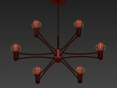 Loft Droplet Chandelier 6 3D model