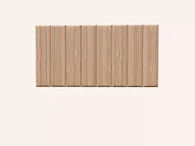 Modern Vertical Wood Wall Panel - 3D Interior Cladding Low-poly 3D model