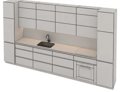 kitchen 5 with cabinets and sink 3D model