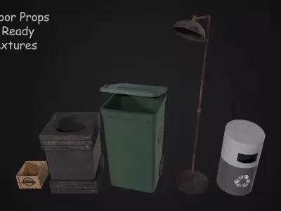 Outdoor Tools and Props Collection 2 Game Ready Low-poly 3D model