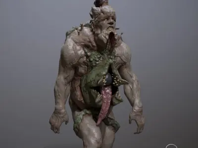 Parasite human Low-poly 3D model