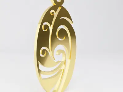 Maori pendant 10 3D print model