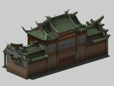 Ancient Chinese architecture Low-poly 3D model purchase