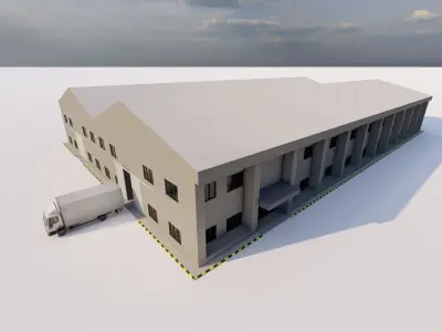 Warehouse-Warehouse Building 3D model 15