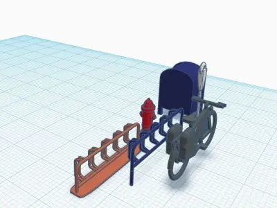 Street decoration pack H0 Scale 1-87 3D print model