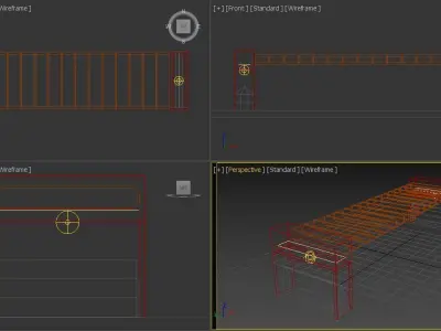 Bench made of wood and metal Free low-poly 3D model