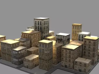 Building Pack Collection Low-poly 3D model