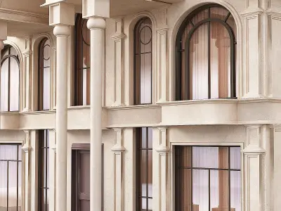 two story modern house 4 3D model