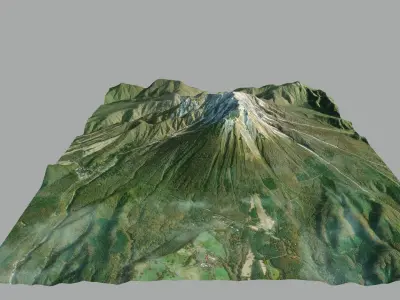 Mountain landscape Daisen Japan 3D model